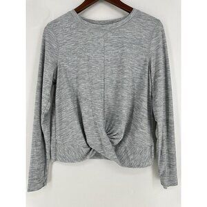 Old Navy Active Gray Twist Front Pullover Sweatshirt Womens L EUC